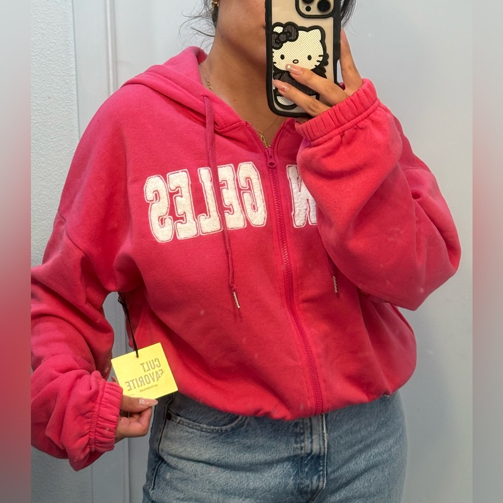 Pink Zip-Up Hoodie